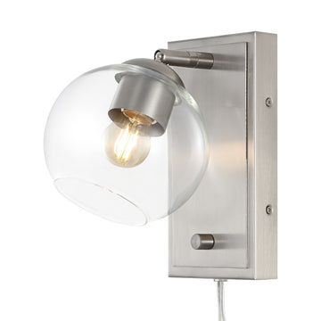Hugo 6" Minimalist Modern Plug-In or Hardwired Adjustable Iron LED Wall Sconce with Rotary Dimmer - JONATHAN Y
